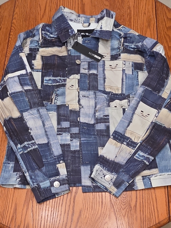 novamen Other - Novamen Men’s Blue Patchwork Lightweight Shirt Jacket Size M
